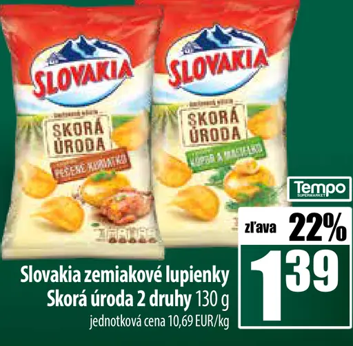 Slovakia Zemiakové lupienky Skorá úroda