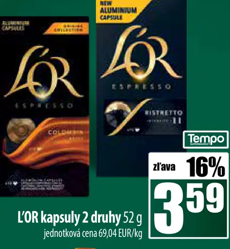 L'OR Espresso Colombia kapsuly