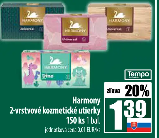 Harmony 2-vrstvové kozmetické utierky