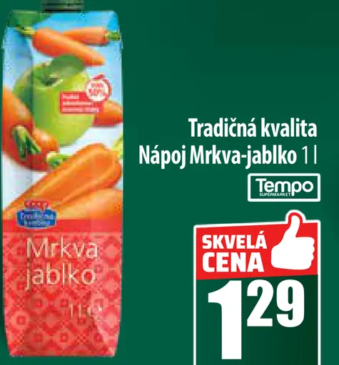 Tradičná kvalita Nápoj Mrkva-jablko