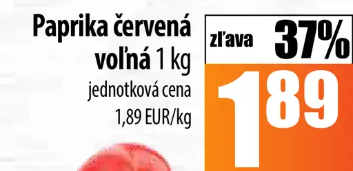 Paprika červená voľná