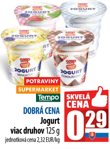 Jogurt viac druhov