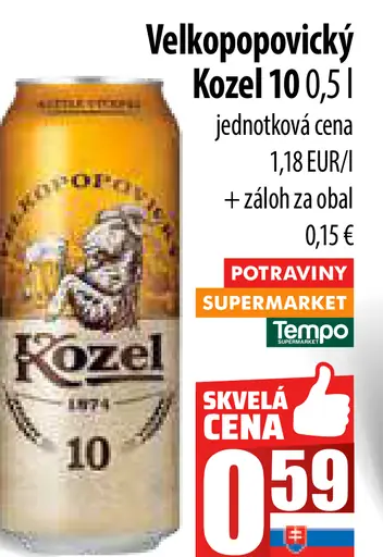 Velkopopovický Kozel plechovka
