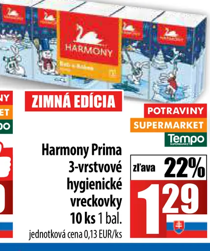Harmony Prima hygienické vreckovky