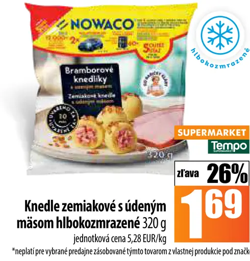 Knedle zemiakové s údeným mäsom hlbokozmrazené