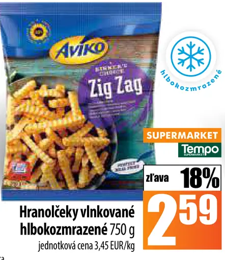 Hranolčeky vlnkované hlbokozmrazené