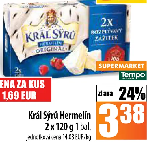 Kráľ Syří Hermelín 2x120 g 1 bal.