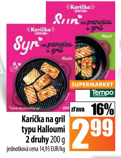 Karička na gril typu Halloumi 2 druhy