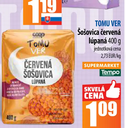 Tomu Ver Šošovica červená lúpaná