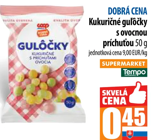 Kukuričné guľôčky s ovocnou príchuťou