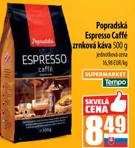 Popradská Espresso caffé zrnková káva