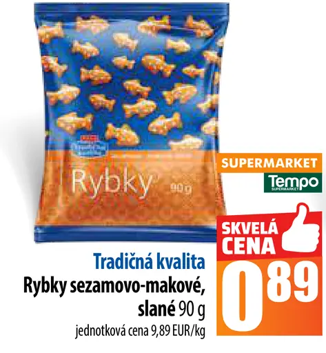 Rybky sezamovo-makové, slané
