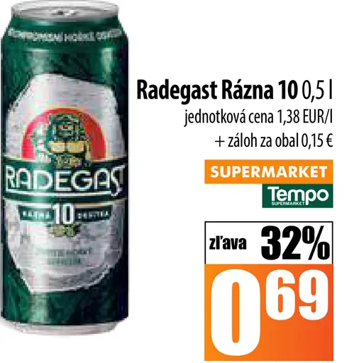 Asahi Radegast Rázná plechovka