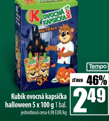 Kubík ovocná kapsička halloween