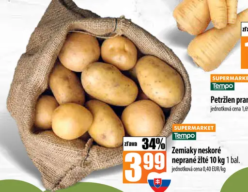 Tempo Zemiaky neskoré prané žlté