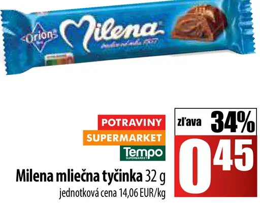 Milena mliečna tyčinka
