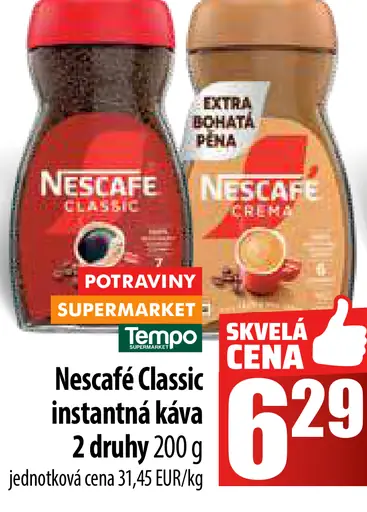 NESCAFÉ CLASSIC, instantná káva