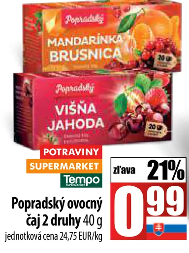 Popradský Šípky ovocný čaj s príchuťou
