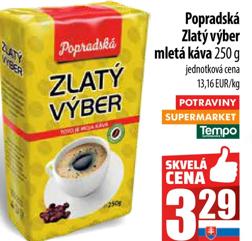 Zlatý výber mletá káva