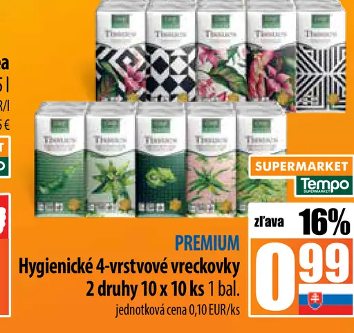 Premium Hygienické 4-vrstvové vreckovky