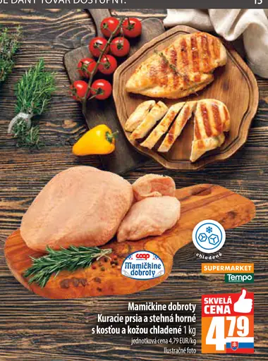 Coop Mamičkine dobroty Kuracie prsia a stehná horné s kosťou a kožou