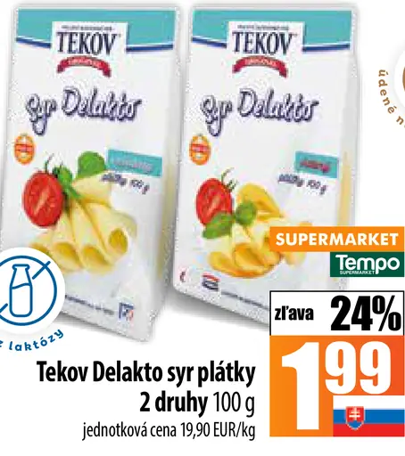 Tekov Delaktó syr plátky