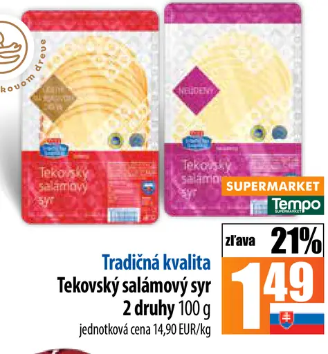 Tradičná kvalita Tekovský salámový syr