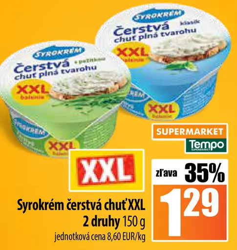 Syrokrém čerstvá chuť XXL