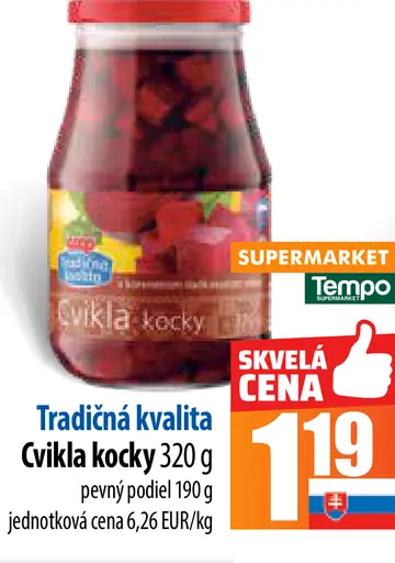 Tradičná kvalita Cvikla kocky