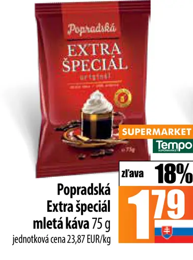 Popradská Extra špeciál originál mletá káva