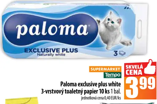 Paloma exclusive plus 3-vrstvový toaletný papier