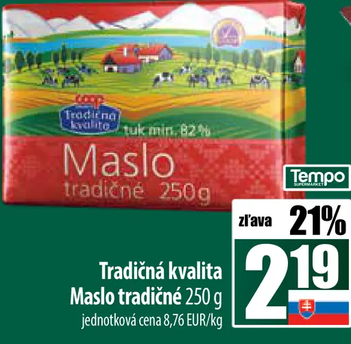 Tradičná kvalita Maslo tradičné