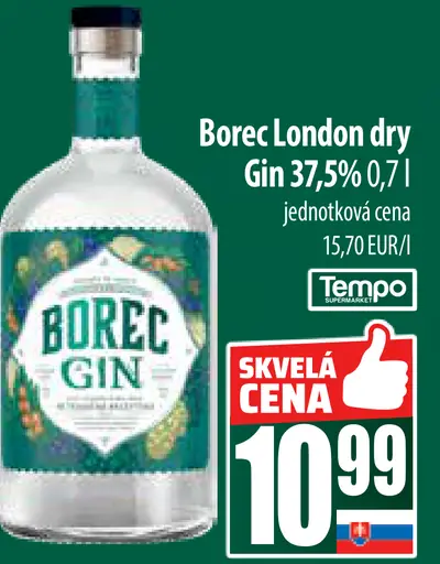 Borec London dry Gin 37,5%