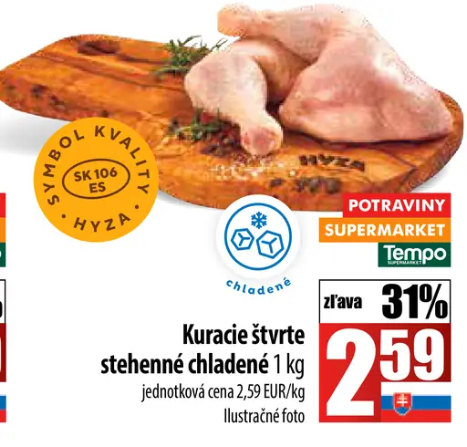 Kuracie štvrté stehnenné chladené