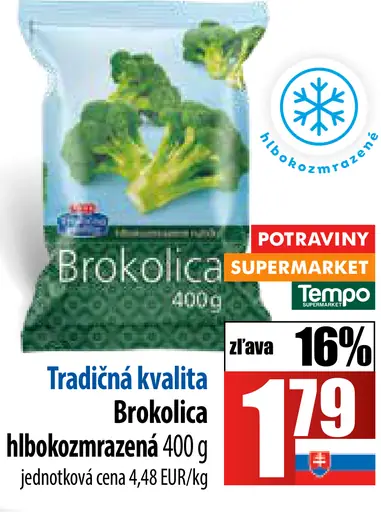 Tradičná kvalita Brokolica hlbokozmrazená