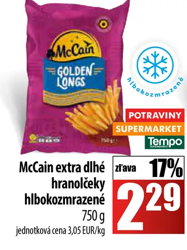 McCain extra dlhé hranolčeky hlboko zmrazené