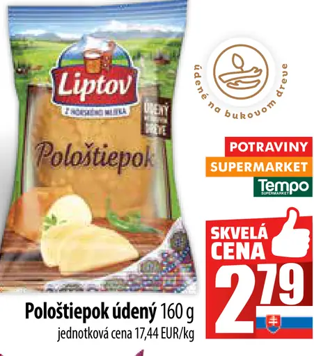Liptov Pološtiepok údený syr
