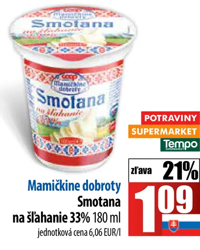 Mamičkina dobroty Smotana trvanlivá na šľahanie 33%
