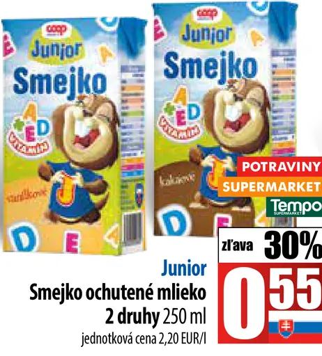 Junior Smejko ochutené mlieko
