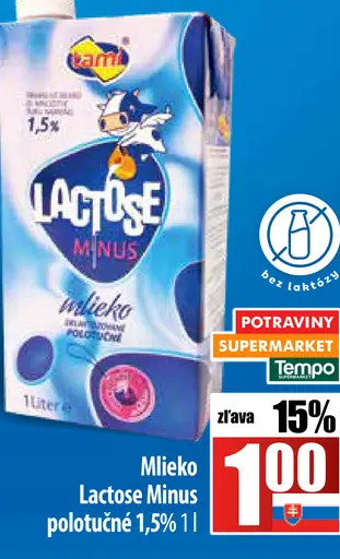 Lactose Minus mlieko polotučné