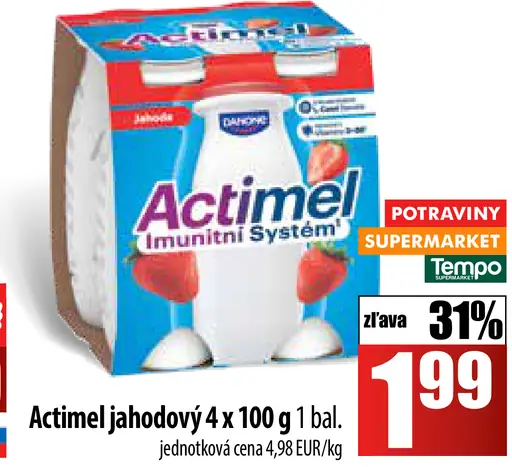 Danone Actimel jahodový