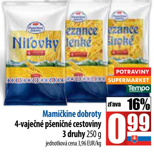 Mamičkina dobroty 4-vaječné pšeničné cestoviny