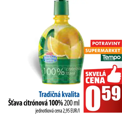 Tradičná kvalita Šťava citrónová 100%