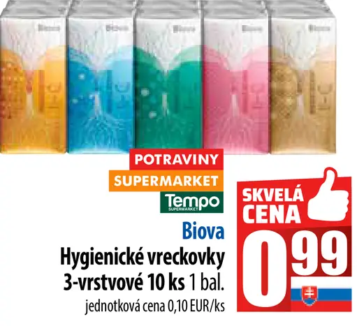 Biova hygienické vreckovky 3-vrstvové