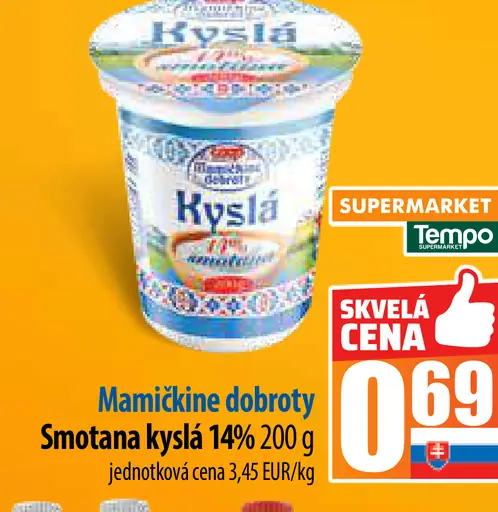 Mamičkine dobroty Smotana kyslá 14%