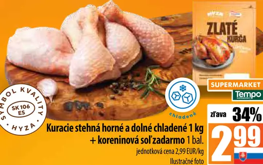 Kuracie stehná horné a dolné chladené