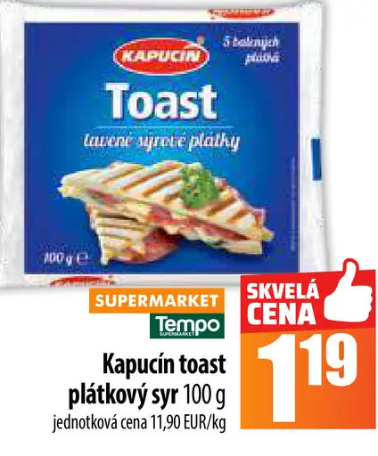Kapičun toast plátkový syr