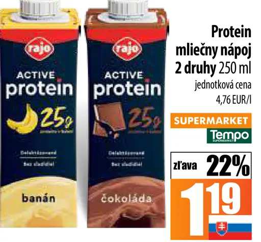Rajo Active Protein Mliečny Nápoj