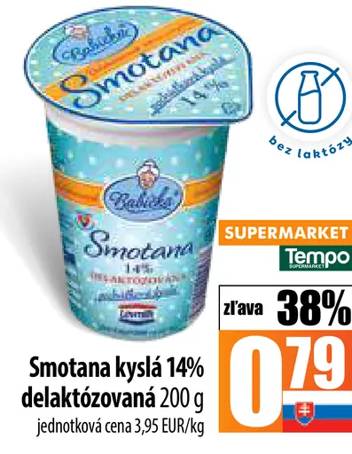 Baldauf Smotana kyslá 14% delaktózovaná