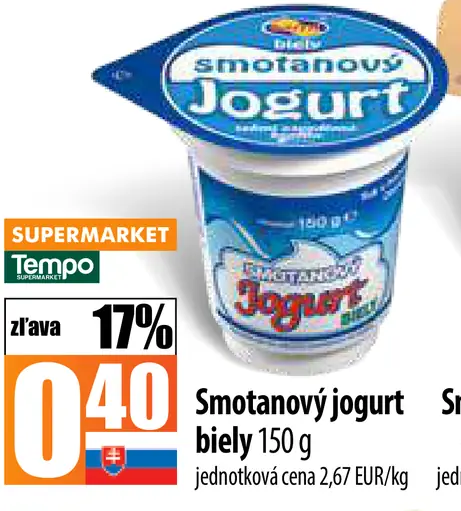 COOP Smotanový jogurt biely
